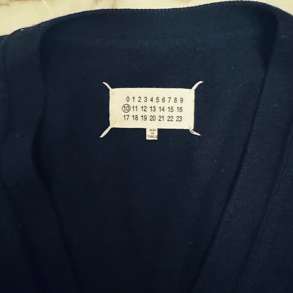 Maison Margiela Size L Navy Wool Cardigan - Picture 3 of 8